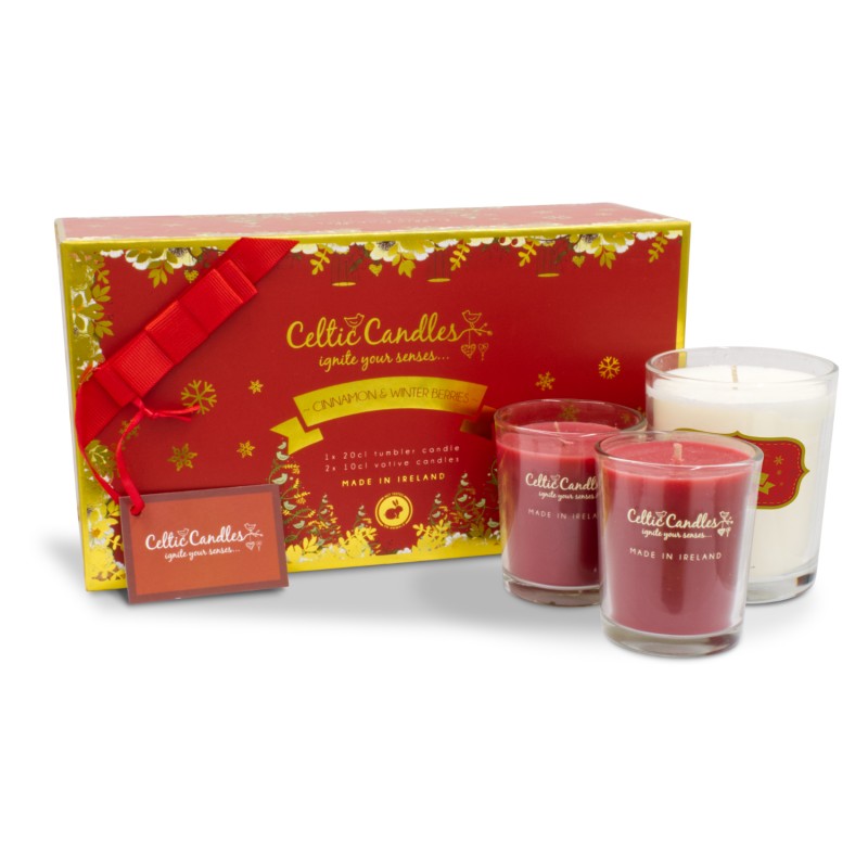 Celtic Candles Cinnamon & Winter berries Mini Giftbox