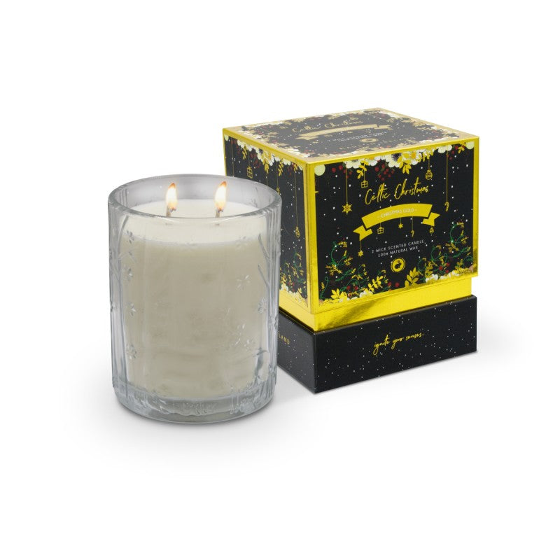 Celtic Candles CHRISTMAS GOLD 2-WICK CANDLE